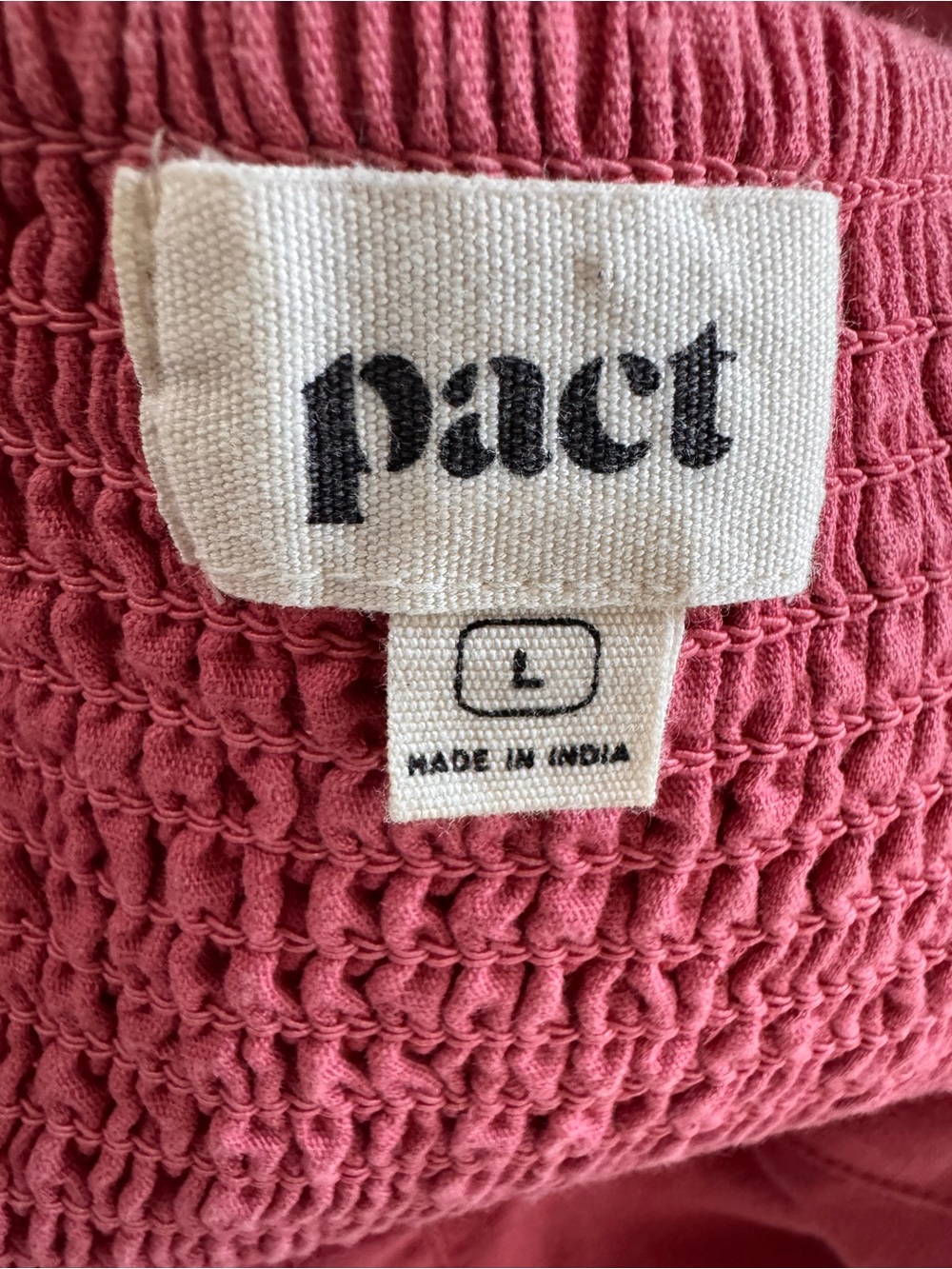 Pact Rose Pink Button-Front Midi Dress with Self Tie - Picture 3 of 4